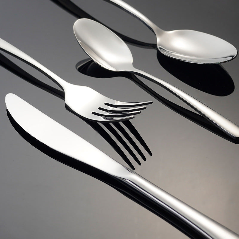 Flat head stainless steel western tableware steak plate suit knife and fork two-piece setfor home steak knife, fork and spoon four-piece set