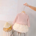 Girls' dress  spring new arrival set - kids' cardigan & sleeveless tulip rose princess dress