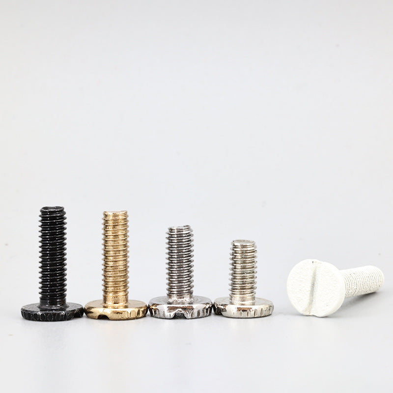 Hand screw knurled screw one-word knurled roding lighting hand screw nickel-plated gold round head machine tooth m4 large flat head slotting