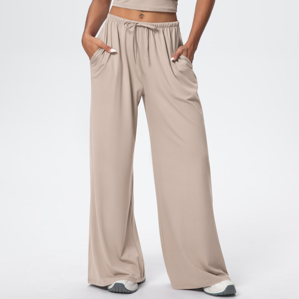 New arrival cross-border brushed pants drape drawstring pants loosecasual pants women's sports fitness elastic loose pants women