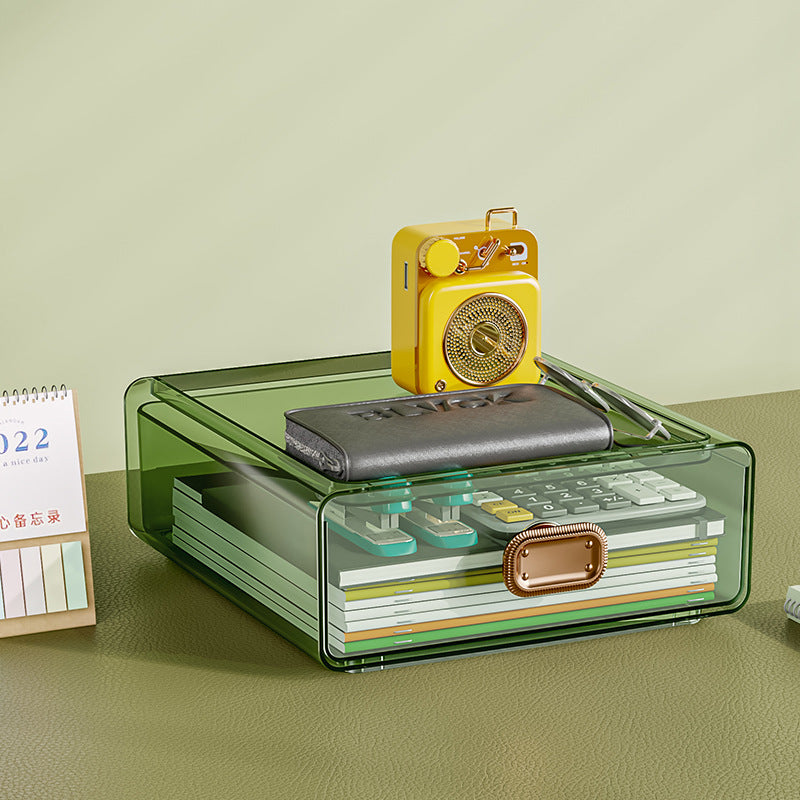 Desktop Storage Box Transparent Drawer Office Stationery Sundries Storage Box Dresser Cosmetics Shelf