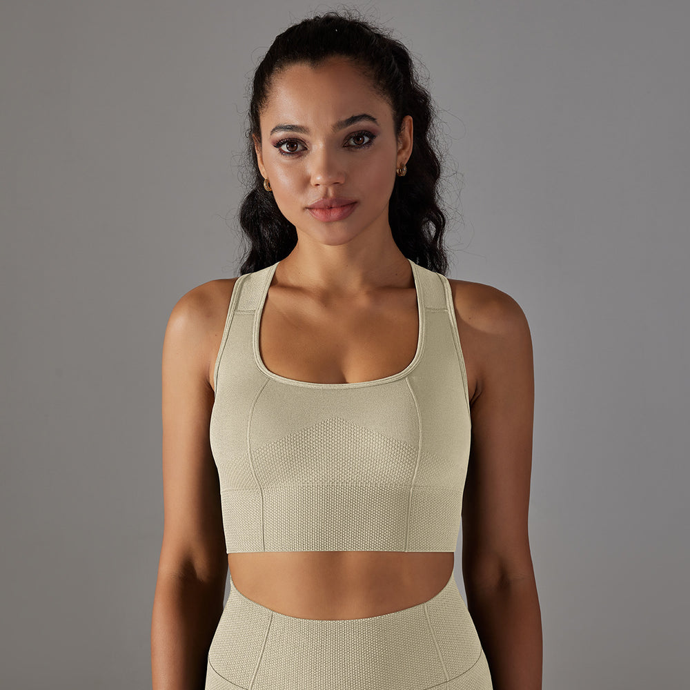 new arrival seamless quick-drying yoga clothes sexy back bubble wrap push-up sports bra running fitness vest for women