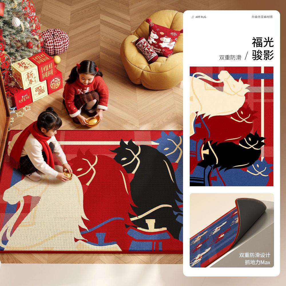 Classy entrance door floor mat entrance non-slip mat 2026 new arrival year of the horse foot mat entrance thickened entrance carpet