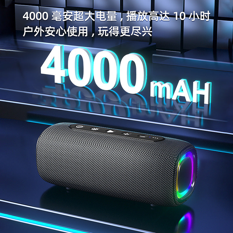 New wireless bluetooth speaker, outdoor waterproof portable subwoofer with rgb lighting, gaming speaker