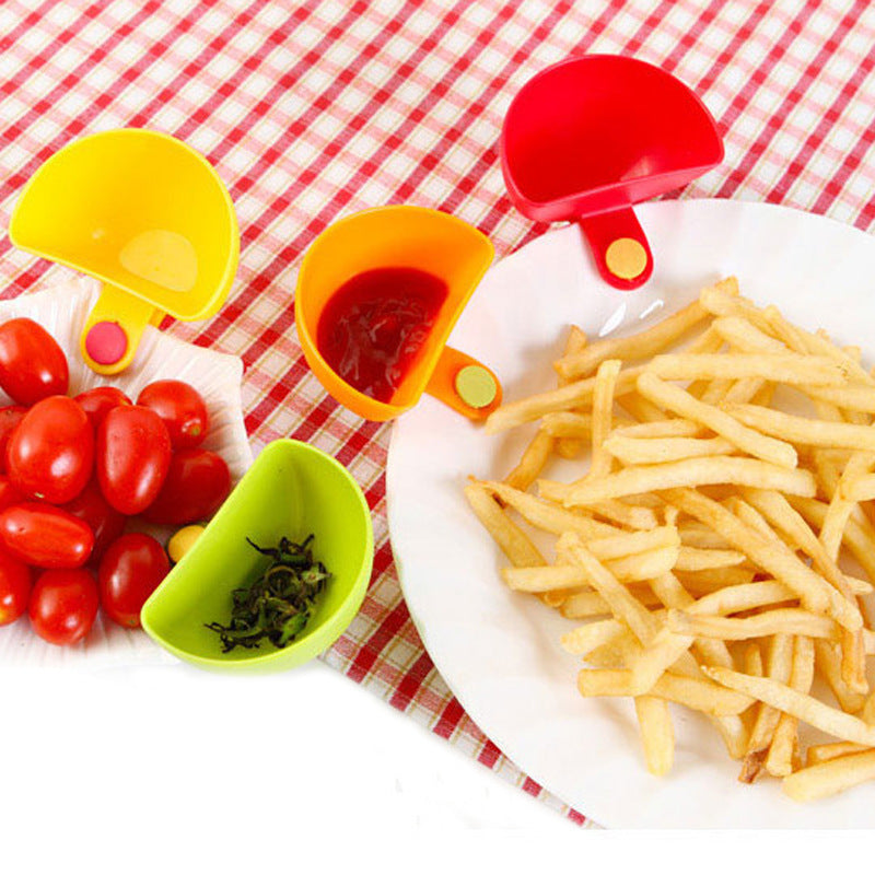 Sauce dish clip edge salad ketchup small dish creative kitchen multi-purpose clip bowl plate seasoning dish seasoning box