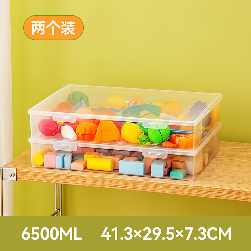 Plastic box with lid Rectangle Lego building block storage Organizing box Children's toys Transparent plastic storage box