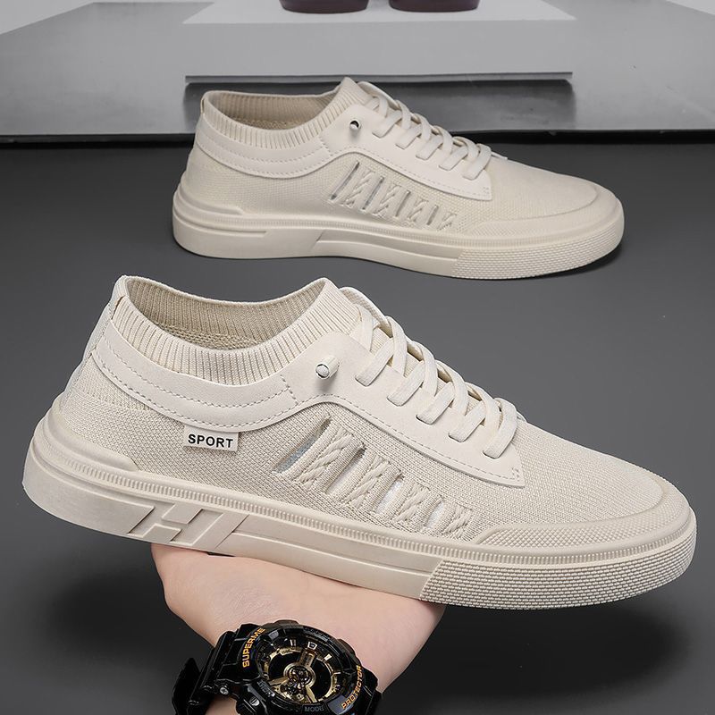 Winter men's shoes breathable mesh thin deodorizing filter sneakers men's driver driving one-legged flying woven socks sneakers