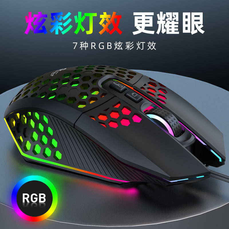 X801 gaming mouse - wired rgb desktop pc laptop macro programming esports razer mouse - 8000 dpi