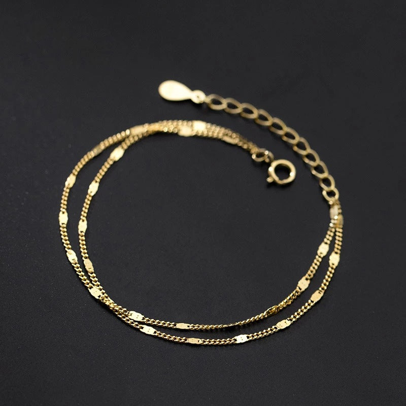 jewelry: minimalist, fresh & chic square sequin double-layer bracelet - elegant, unique, and designer-inspired