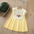 Spring new arrival: sweet cartoon knitted vest dress for little girls