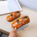 Vancahao fashionable and stylish girls' british-inspired leather shoes, new autumn  korean style soft-soled flats for children