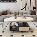 Cream cloud coffee table small apartment living room for home movable cart modern light luxury classy storage tea table