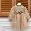 Girls' dress -  autumn collection - korean style long sleeve princess dress - butterfly tutu - sweet mesh dress for baby girls