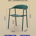 Dining chair - minimalist modern stackable backrest chair for home, nordic iron art armchair, cafe & bubble tea shop chair