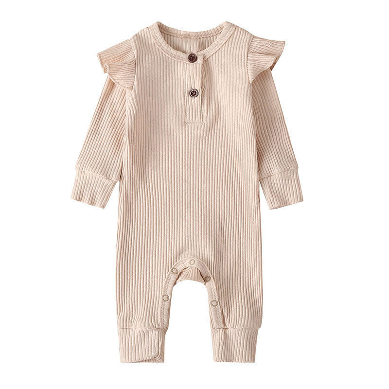 Baby casual romper children's new arrival baby pit strips girl long sleeves jumpsuit children's clothing fashion
