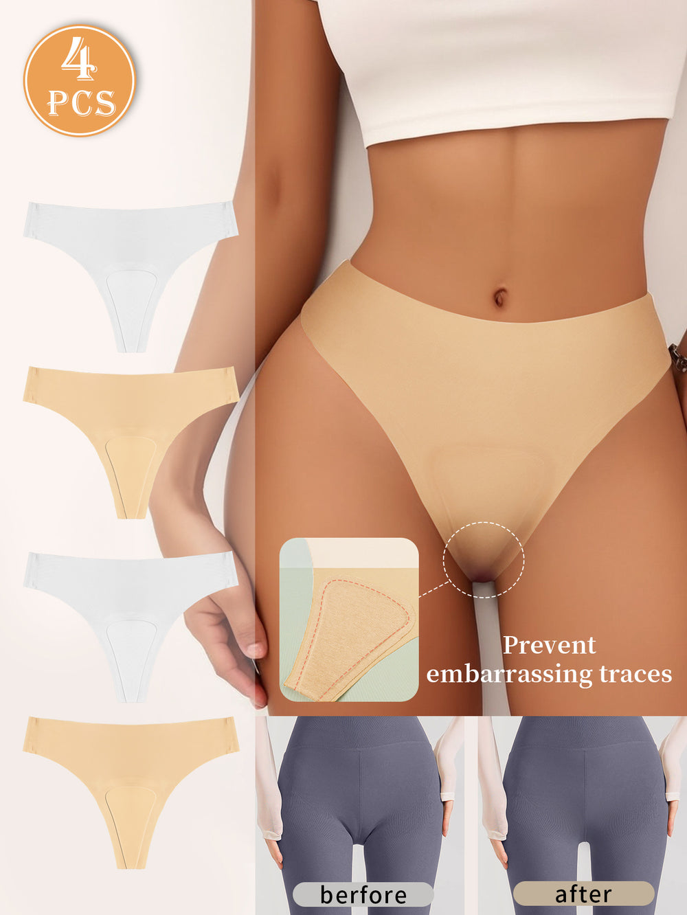 foreign trade ice silk seamless anti-embarrassment low-waist underwear sports yoga anti-embarrassment line underwear for women  new style