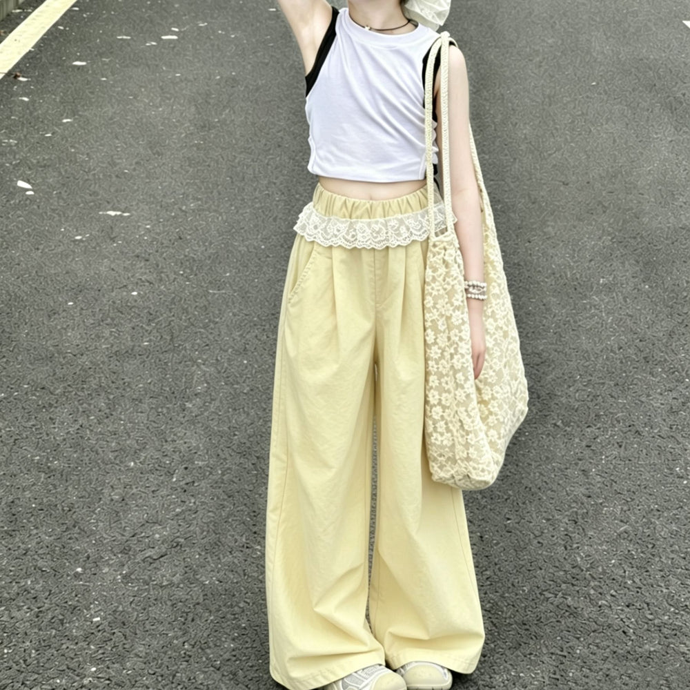 [nai fu butt curtain pants] girls summer thin quick-drying wide-leg workwear pants fashioneasiest for matchcasualpants
