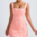 summer new european and american sexy square neck floral slim-fit sexy fashion sleeveless tie-up cami mini dress