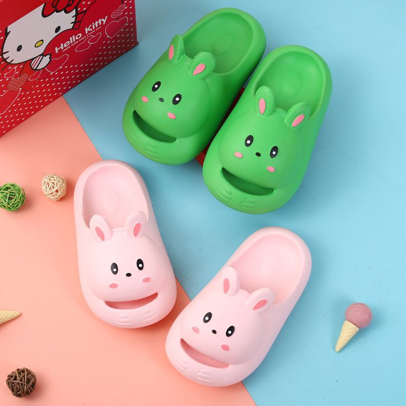 Rabbit slippers non-slipkidsgirl stomping on shit soft bottom children cartoon boys and girls indoor home bath sandals