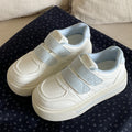 Velcro heightening student white shoes women's 2026new arrivalspringthick sole sneakers ins trendy niche style bread shoes