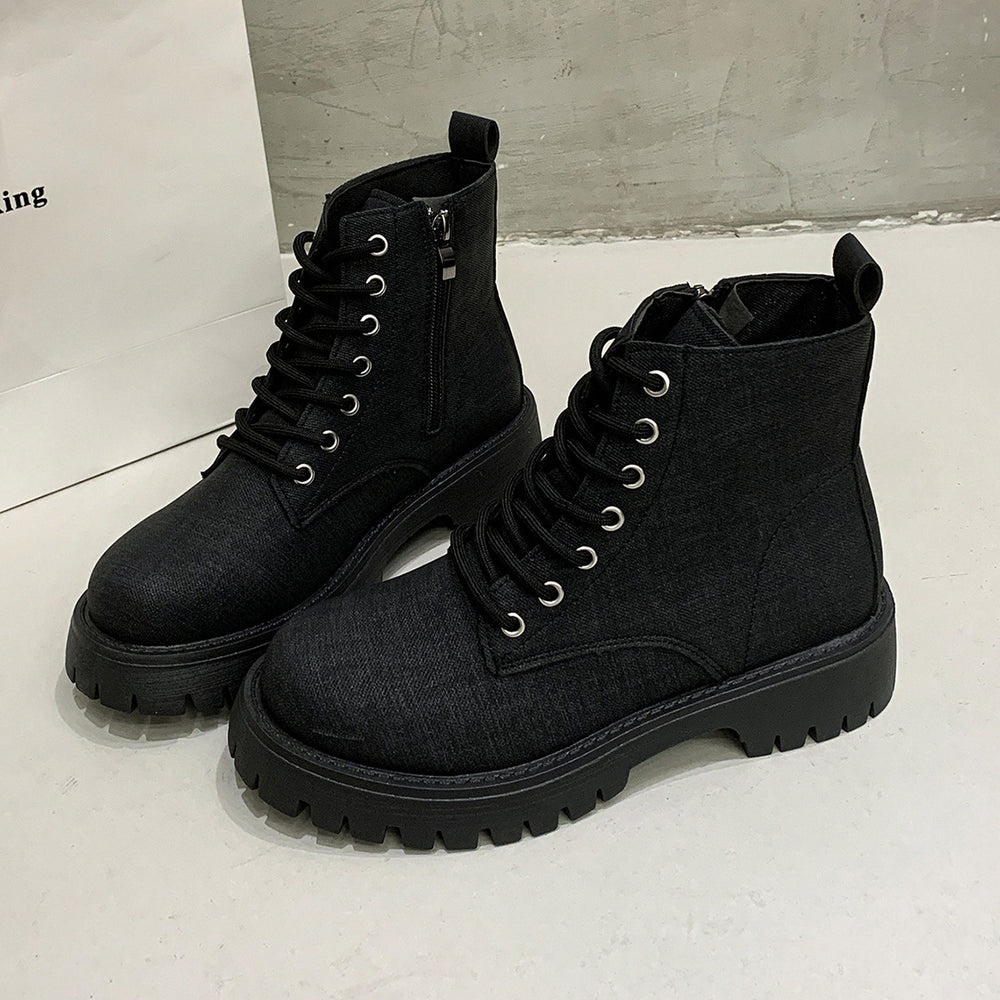 fashionplus sizeboots women exportbritishthick sole single boots retroflats short boots
