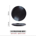Japanese retro ceramic western dinner plate steak flat plate stoneware household dinner plate commercial round plate hotel restaurant tableware