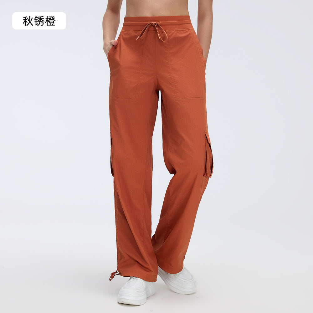 New outdoor running trousers - lightweight, quick-drying, multi-pocket, wide-leg cargo casual pants d25001