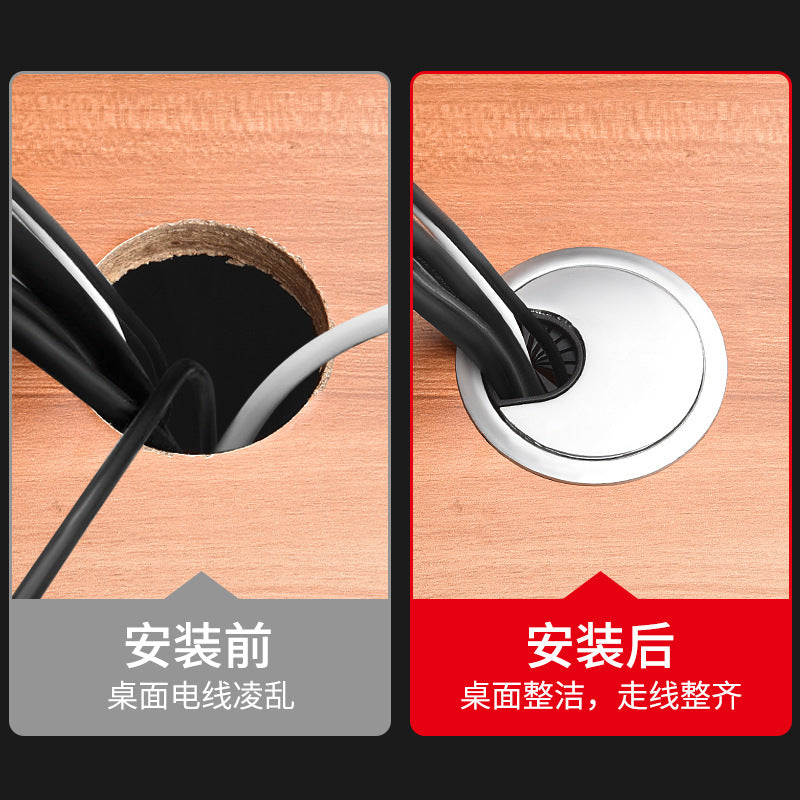 Computer desk threading hole cover plate, desktop cable box sealing cover, desk decorative ring opening hole round hole cover