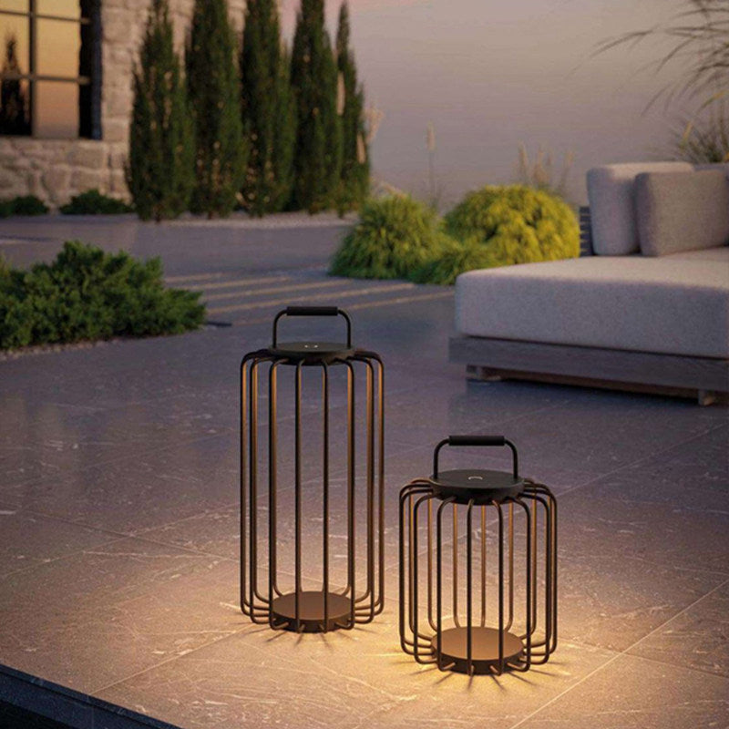 Outdoor waterproof modern solar garden lights artistic cage lights landscape lighting for gardens, villas, and portable use