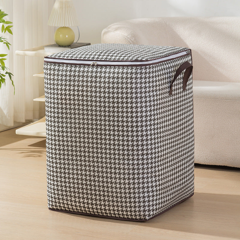 Quilt storage bag Thousand bird grid non-woven moving bag Large capacity travel duffel bag Foldable packing bag
