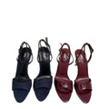 Za2025 new fashion open-toe women's sandals - navy blue, mature style, minimalist single strap, european & american chic, buckle closure