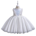 Children's fashionable european and american style mesh tutu dress - sleeveless flower girl dress for piano recitals and runway shows