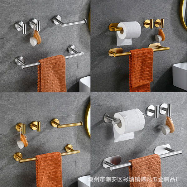 Stainless steel towel ring towel rack bathroom towel bar bathroom pendant set bath towel rack toilet tissue rack
