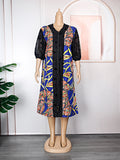 e-commerce   new zipper dress wax fabric with pockets african women's plus size skirt