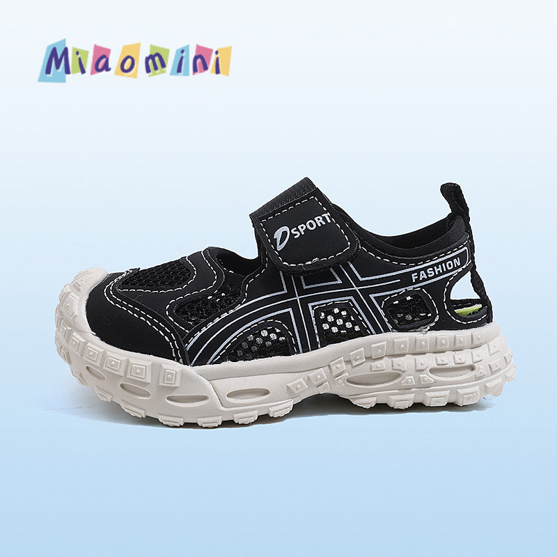 Summer kids sneakers breathable mesh girl frame shoes soft bottomnon-slip boys toe cap sandals 1-6 years old