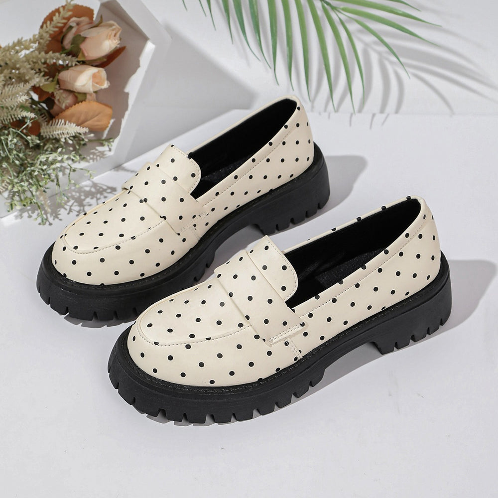 labeling & fulfillment: women's casual flats - spring  new arrivals - bowknot & polka dot design