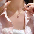 Early spring retro sparkling diamond sugar cube titanium steel necklace women's light luxury niche clavicle chain daily matching accessories wholesale
