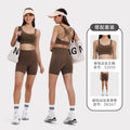 Fashionable slim-fit modilan blue outdoor sports running fitness set - sexy back yoga outfit