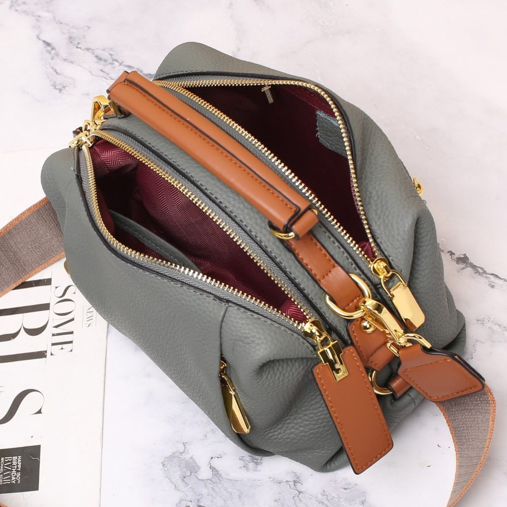 Genuine leather women's bag classy sense 2025best sellingfashionretro shoulder bag togo first layer cowhide satchel crossbody bag