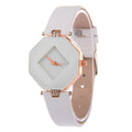 Amazon bestseller korean style wholesale women's champagne watch - prismatic diamond fashion ladies' watch - white