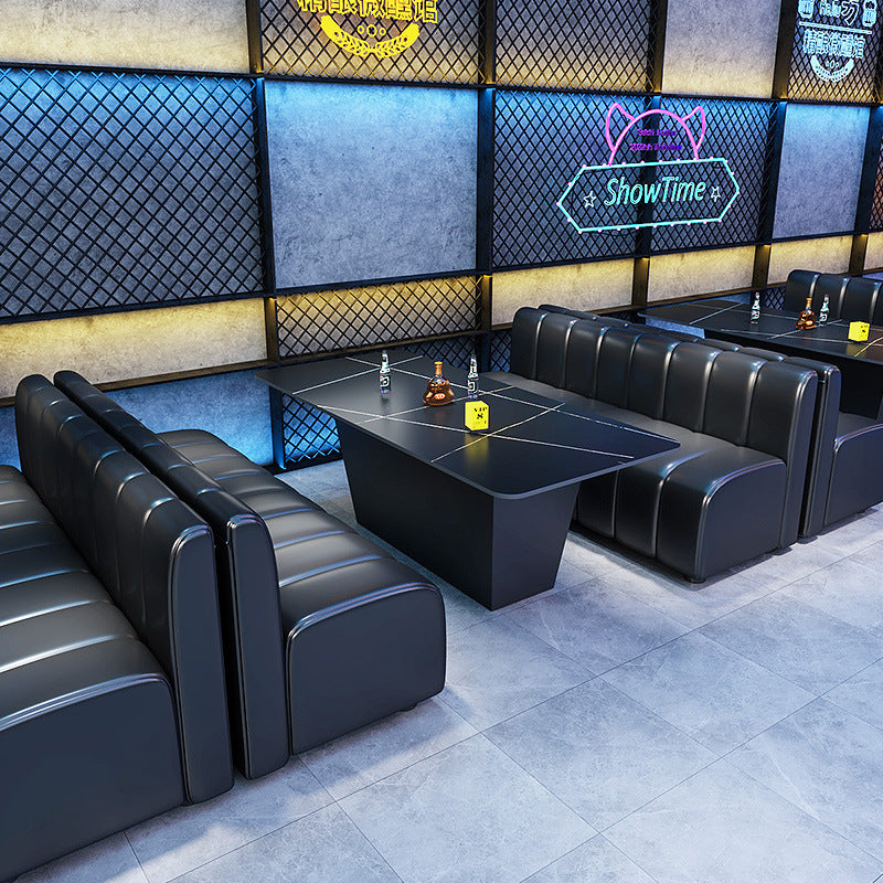 Modern simple bar, clear bar, music dining bar, cafe, tables and chairs, bistro, box, card seat, sofa U-L against the wall