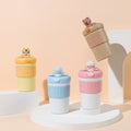 Portable, stylish water bottle - trendy glass straw cup with cute cartoon design, perfect as a souvenir or gift, includes lid