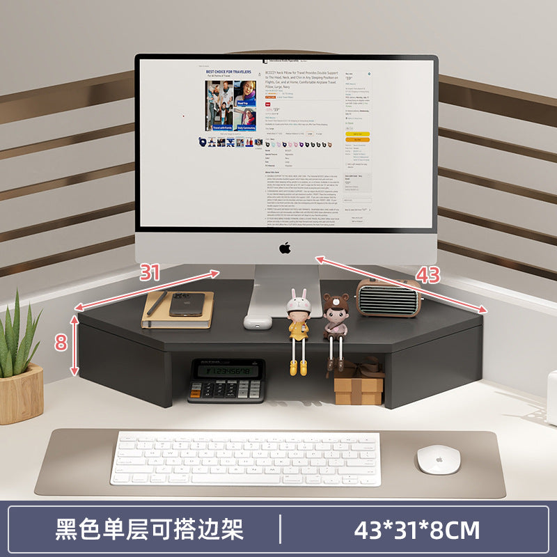 Computer elevated stand monitor bracket desktop bracket office desktop storage shelf workstation corner hole board