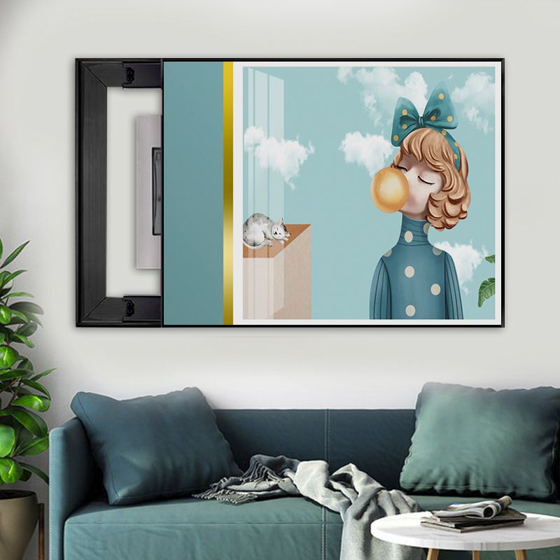 Meter box decorative painting modern simple switch box cover light luxury distribution box hanging painting restaurant flip cover cover mural