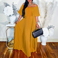C8514 foreign trade  cross-border women's new sexy off-the-shoulder pleated evening dress, european and american style dress