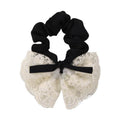 Sweet bowknot hair tie - lace double layer, gentle korean style, fashionable embroidered retro hair rope, elegant