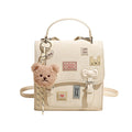 2025 new autumn/winter chic bear crossbody bag, fashionable versatile backpack, unique design double shoulder bag, casual women's bag