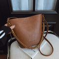 High-end minimalist bucket bag, large capacity commuter bag, fashionable and versatile chain shoulder bag, new autumn/winter crossbody bag