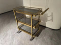 Heavy-duty square tube stainless steel serving cart - 3-tier multifunctional food delivery trolley for hotels - in stock