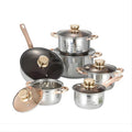 Ready-to-ship 12-piece cookware set: universal thickened stainless steel pots and pans for home boilers and stoves - wholesale gift set